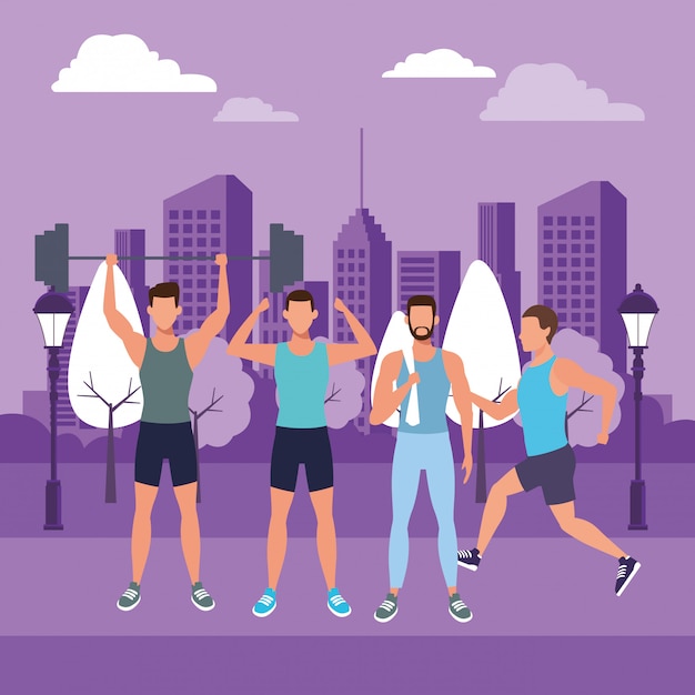 men working out