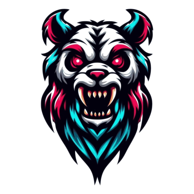 menacing monster head suitable for a logo esport gaming editable design available in PNG