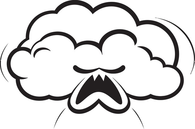 Vector menacing thunderhead angry cloud icon brooding tempest vector angry cloud design