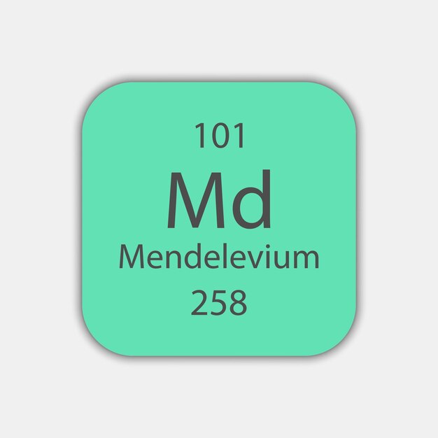 Vector mendelevium symbol chemical element of the periodic table vector illustration