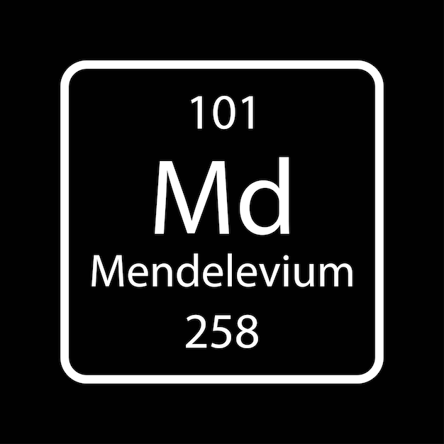 Vector mendelevium symbol chemical element of the periodic table vector illustration