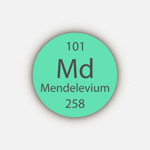 Vector mendelevium symbol chemical element of the periodic table vector illustration