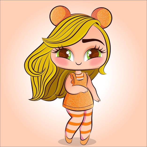 Vector menina laranja