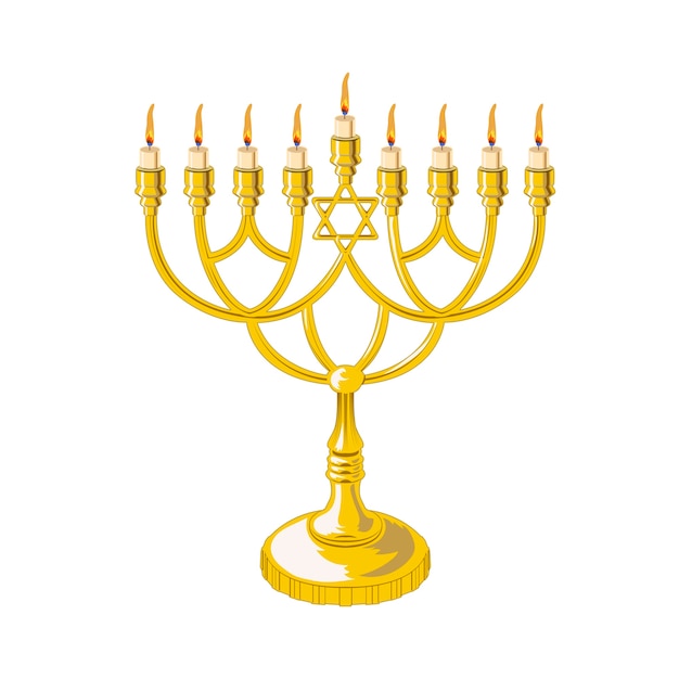 Menorah per hanukkah isolata