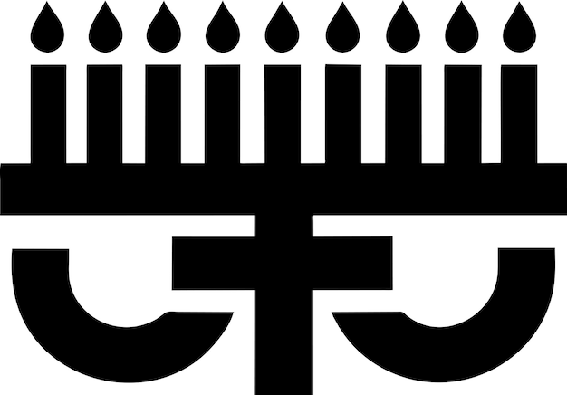 Vettore menorah hanukkah