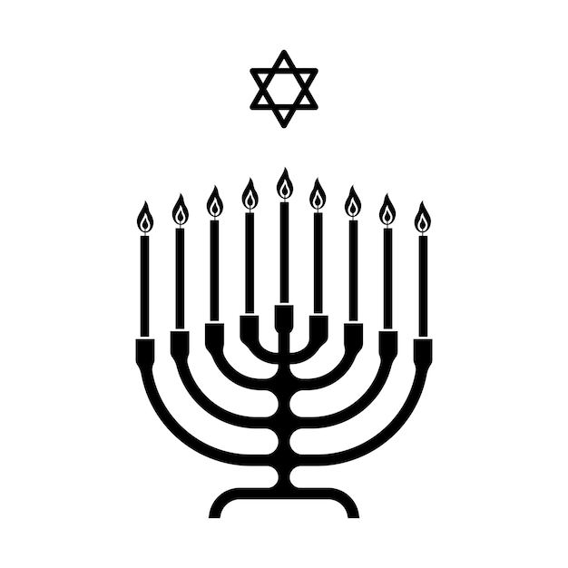 Vector menorah icon symbol hanukkah candelabrum with candles vector illustration