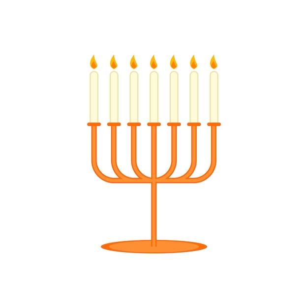 Menorah kaarsen met vlammen vector icoon