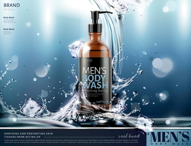 Vector mens body wash ads