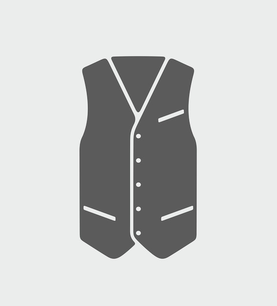 Vector mens business waistcoat icon on a background