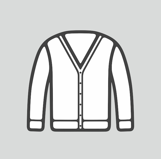 Vector mens cardigan line icon on a background