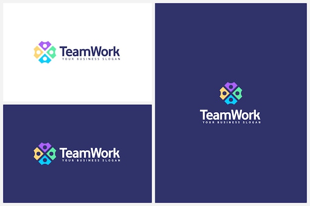 Mens en TeamWork-logo-ontwerp