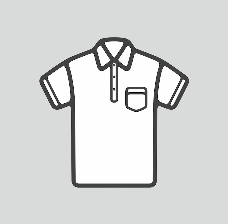 Vector 배경에 있는 남자 폴로 티셔츠 아이콘 터 일러스트레이션