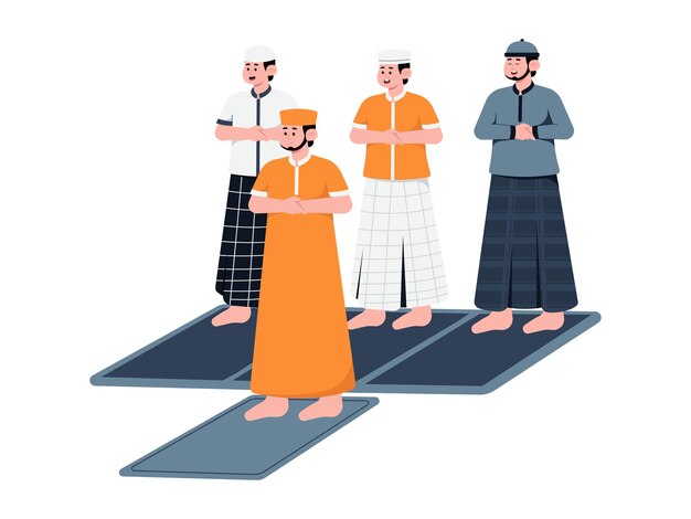 男人在節日一起祈禱的插圖