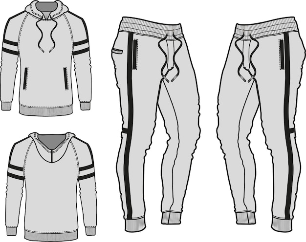 mens tracksuit mockup hoodie and sweatpants template