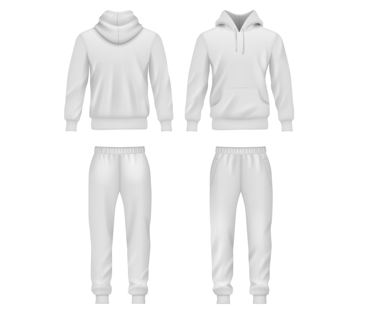 Vector mens tracksuit mockup set pro