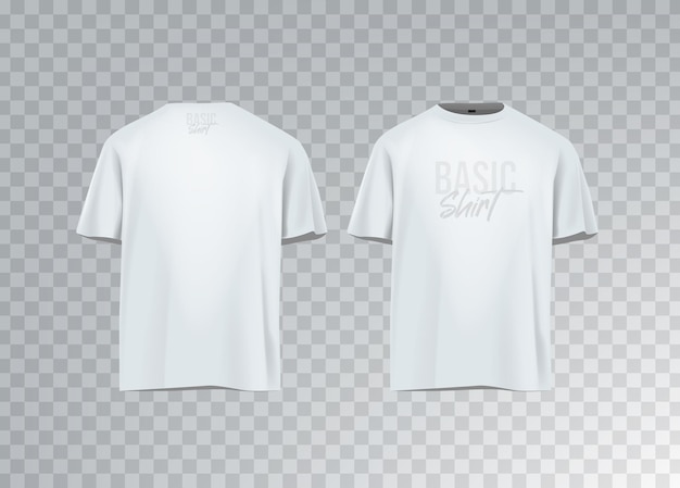 Mens white short sleeve tshirt mockup Front view Vector template