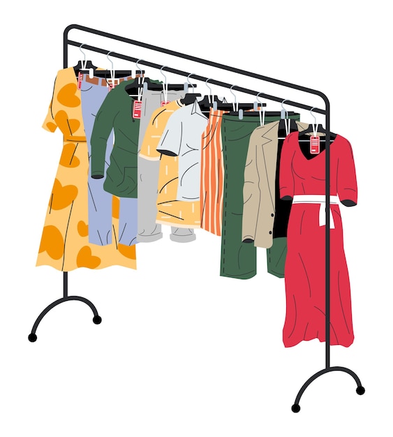 Mens and Womans Clothes on Shop Hanger