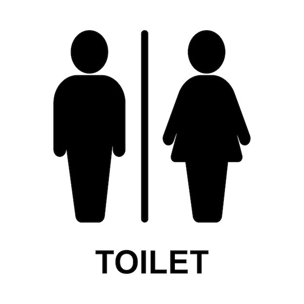 Vector mens and womens toilet icon vector