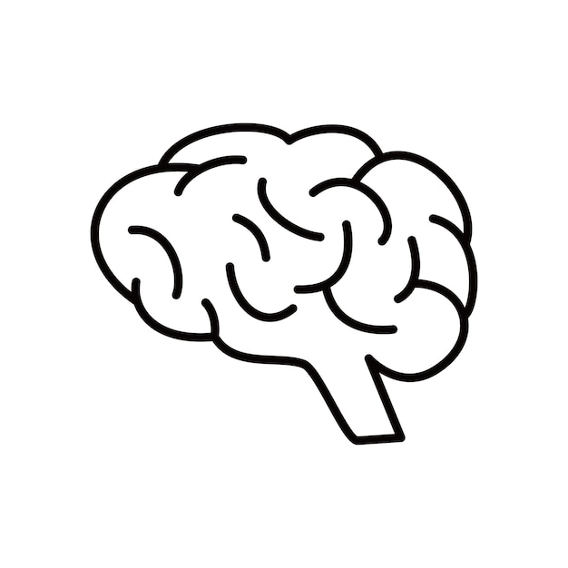 menselijk brein pictogram ontwerp. schets intelligentie teken en symbool. geest concept vectorillustratie.