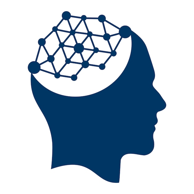 Menselijk brein verbinding vector logo conceptontwerp Techno menselijk hoofd logo concept creatief idee