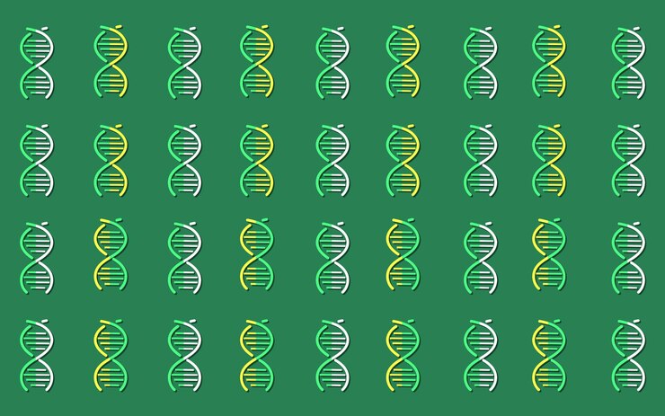 Vector menselijk dna medische wetenschap abstract patroon achtergrondontwerp
