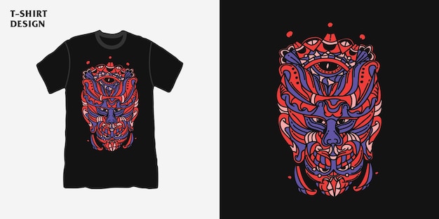 Vector menselijk gezicht premium tshirt ontwerp vector en creatieve abstracte doodle stijl adelaarsgezicht ontwerp