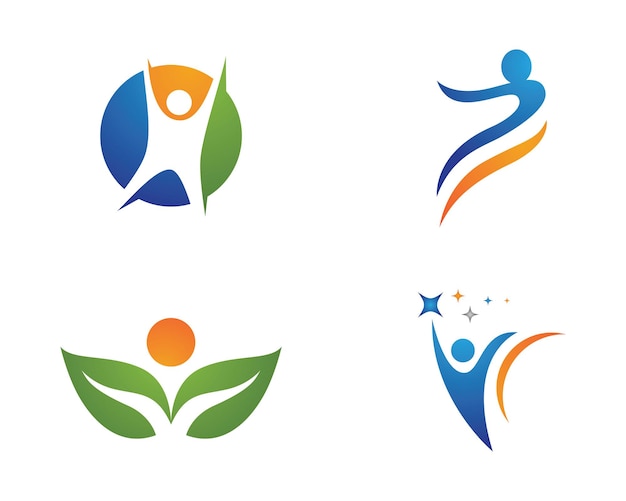 Menselijk karakter logo teken gezondheidszorg logo teken