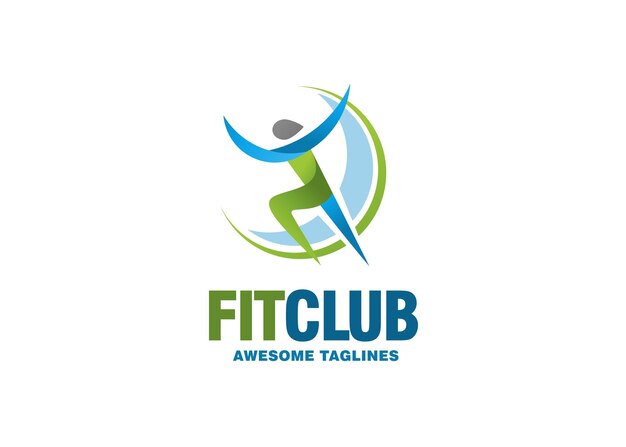 Menselijk logo van de fitnessclub