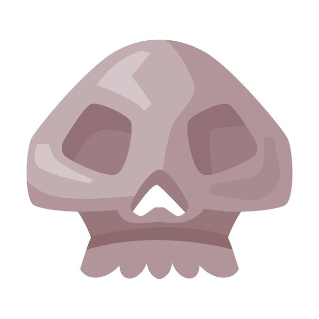 Vector menselijk schedel bot happy halloween object cartoon stijl vector illustratie op witte achtergrond