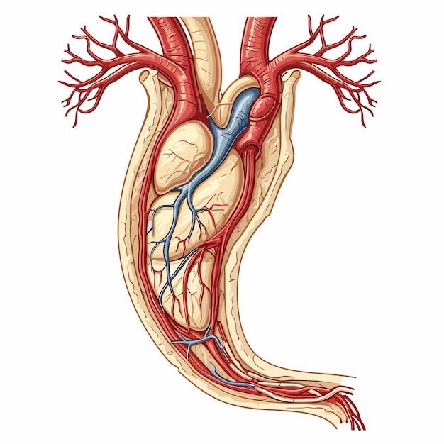 Vector menselijke_anatomie_de_abdominale_aorta