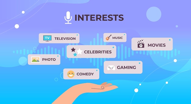 Menselijke hand apps kiezen spraakgesprek audio sociaal netwerk communicatie spraakherkenning concept horizontale vectorillustratie