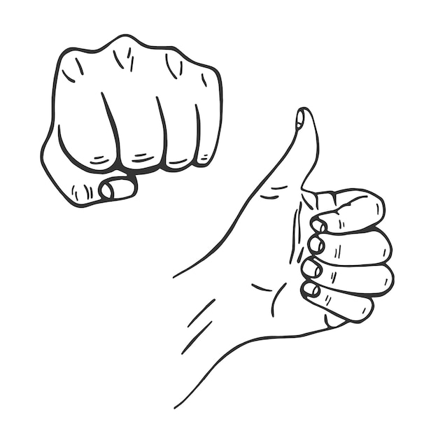 Menselijke hand handgebaren vector illustratie