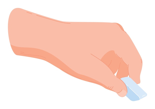 Menselijke hand verwijderen concept minimalistische stijl roze kleuren geïsoleerde witte achtergrond Cartoon hand