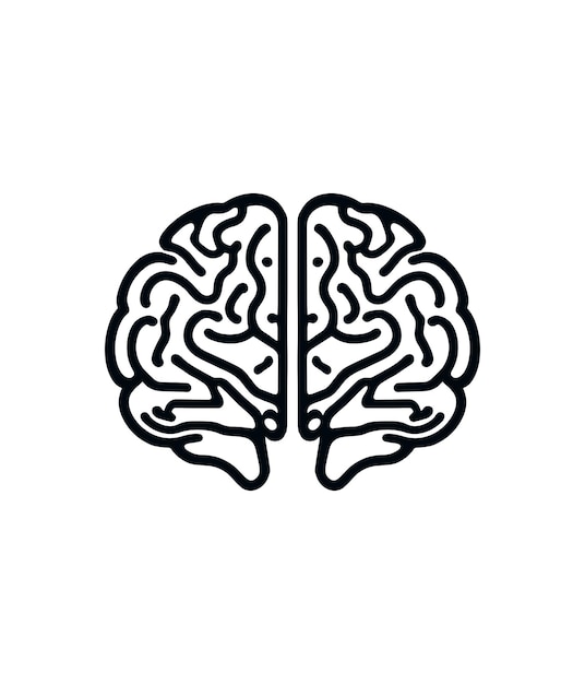 Menselijke hersenen medische vector pictogram illustratie geïsoleerd op witte achtergrond