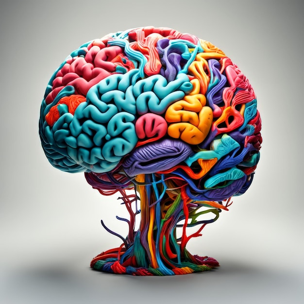 menselijke hersenen met gekleurde hersenen menselijke hersens met gekleerde hersenen