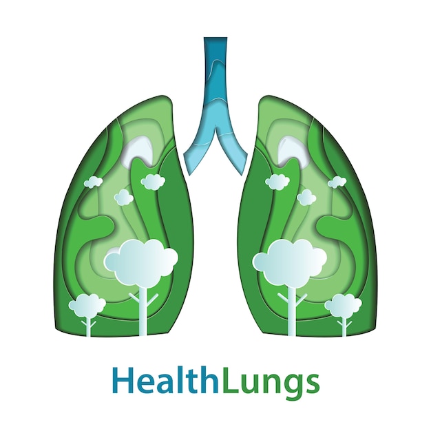 Menselijke longen papier gesneden van natuurlijke concept