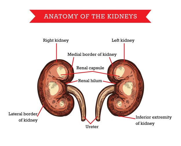 Menselijke nieren anatomie