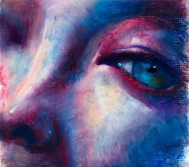 Menselijke ogen close-up hand getekende kleurrijke illustratie