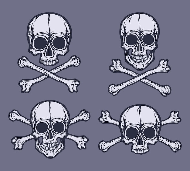 Menselijke schedels vector set