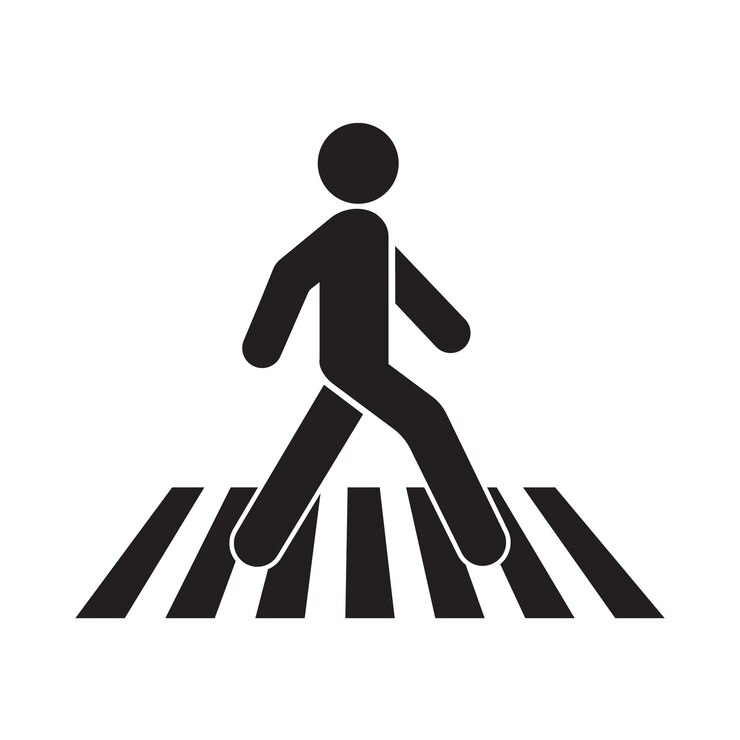 Menselijke wandeling oversteekplaats pictogram
