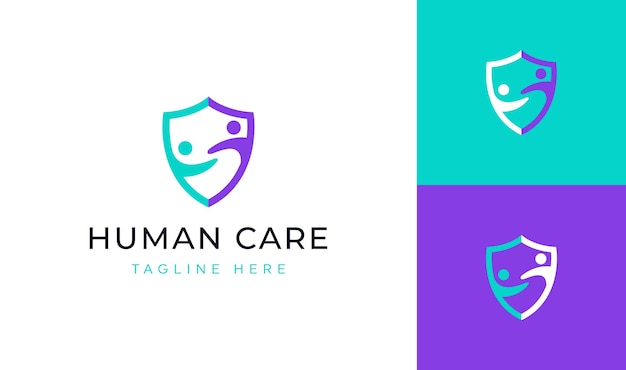 Menselijke zorg beschermen logo ontwerp vector