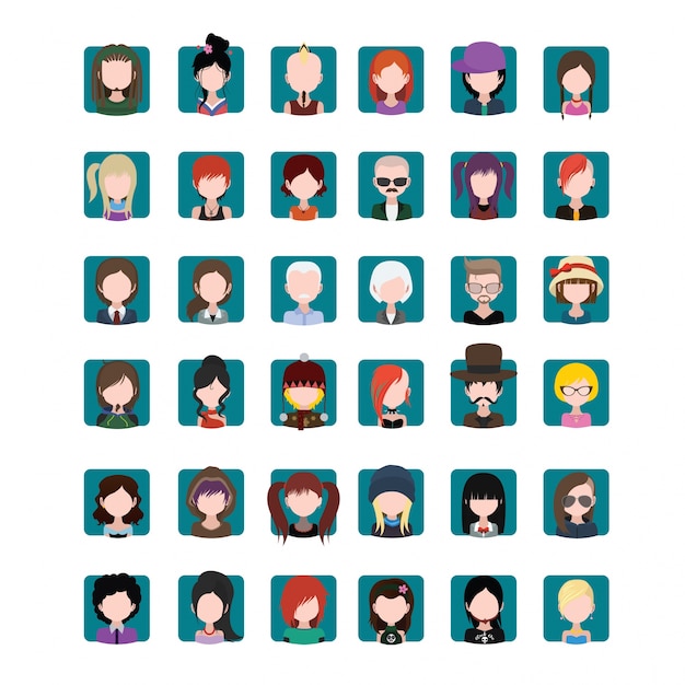 Mensen avatars collectie