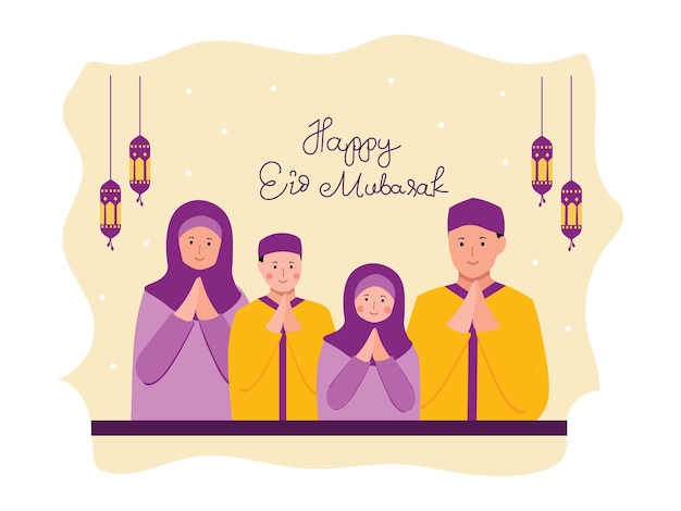 Mensen bidden en geven voor de viering van de Ramadan