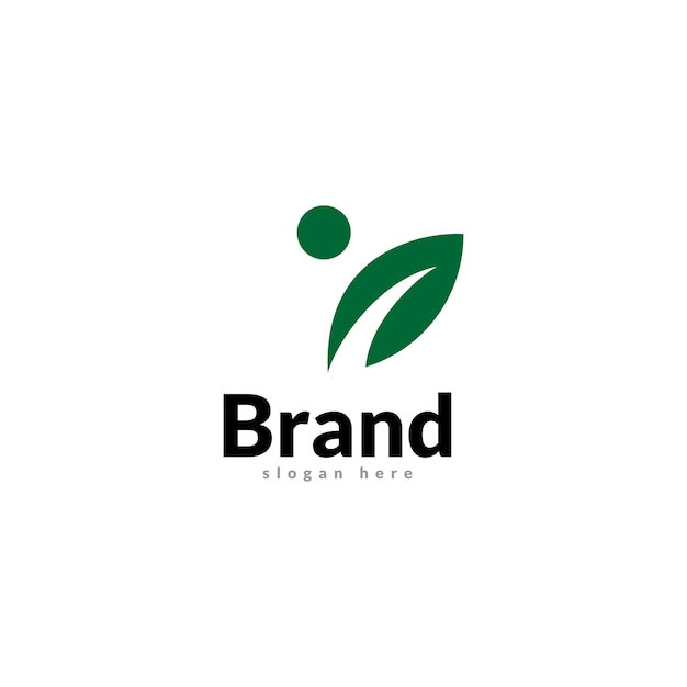 Mensen blad logo pictogram platte ontwerpsjabloon