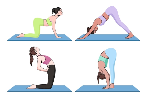 Mensen die yoga ontwerpen