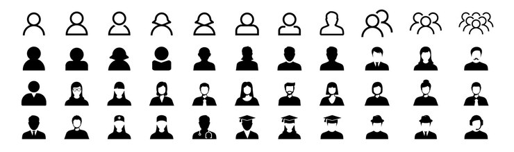 Mensen icoon ingesteld in trendy platte stijl Personen symbool infographics website design logo app UI geïsoleerd