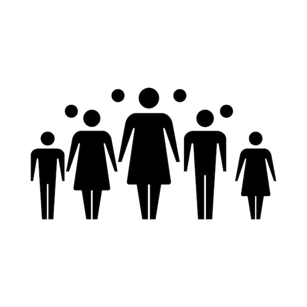 Mensen icoon vector mannelijke en vrouwelijke groep van personen symbool avatar voor bedrijfsmanagement team