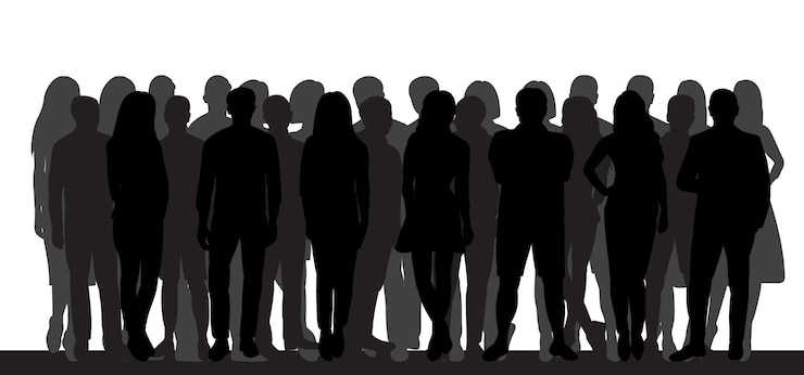 Vector mensen menigte silhouet ontwerp vector geïsoleerd