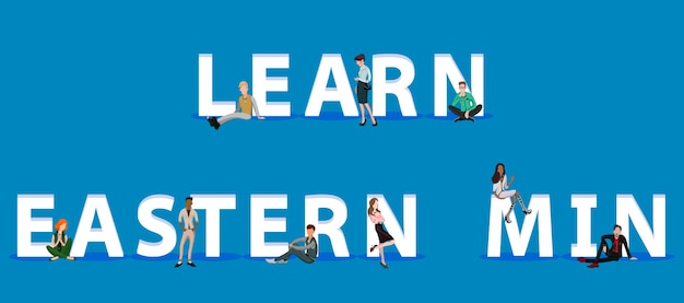 Mensen op learn eastern min voor web mobiele app