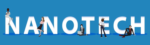 Mensen op Nanotech voor Web Mobile App-presentaties